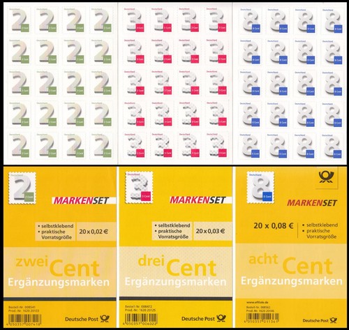 Ergänzungsmarken 8 cent - 8,
